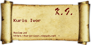 Kuris Ivor névjegykártya